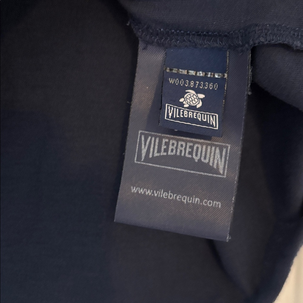 Vilebrequin Organic Cotton Short Sleeve Pocket Tee Shirt in Navy Blue Medium - Picture 4 of 5